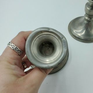 Vintage Weighted Leonard Pewter Candle Stick Holders Bolivia 3