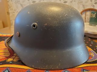 Ww2 German Helmet With Liner And Chinstrap Makers Mark Q64/ T729