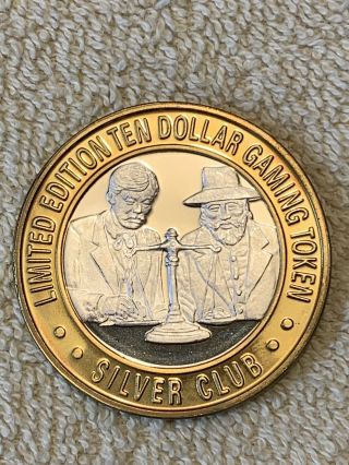 $10 Silver Gaming Token Silver Club Hotel & Casino Uncirculated Limited Edition