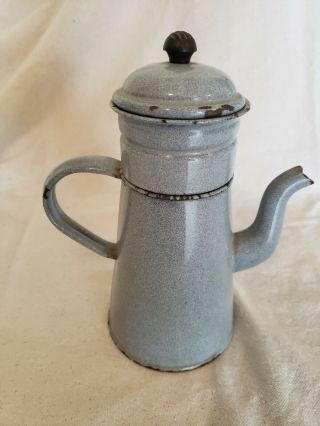 Vintage French Enamelware Enamel Tea Coffee Pot 3pc Unbranded