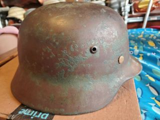 Ww2 M 35 German Helmet With Liner No Chinstrap Makers Mark Et64.