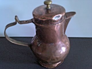 Vintage,  Hand Hammered Copper Pitcher,  German,  Thick,  Heavy Copper,  Handmade,  Old
