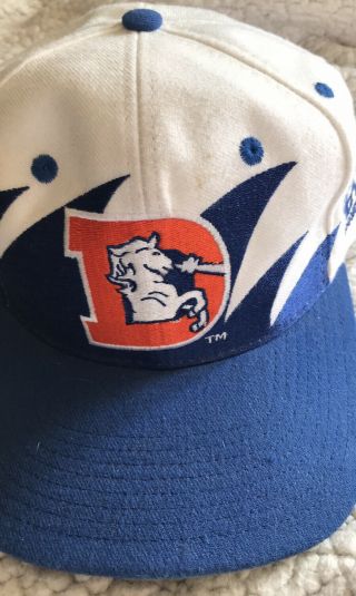 Vintage Logo Athletic Denver Broncos Shark Tooth Fitted Hat 2