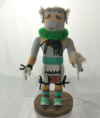 Vintage Native American Handmade Kachina 11.  5 " Wood Doll - Quail - Bill Wells