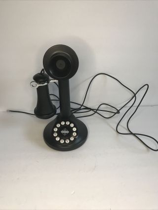 Crosley Candlestick Phone Cr64 Black Retro Push Button 1920s - Style Vintage Phone
