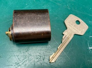 Vintage VING Oval Lock Cylinder w/ TrioVing Key - Locksmith Locksport 2