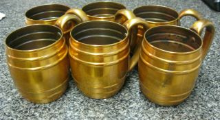 6 Vintage Moscow Mule Copper Mugs / Cups Cavalier By National Silver