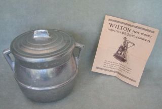 Vintage Wilton Armetale Metal Rwp: Lidded Bean Pot - Stamped,  Certificate.