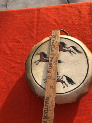 Vintage American Indian Drum Running horses design made 2