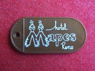 Vintage Obsolete Mapes Hotel Casino Room Key Fob Reno Nevada