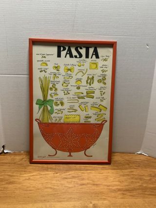 Vintage Soovia Janis Pati Pasta Mid Century Mcm Pop Art Print 1972 Framed
