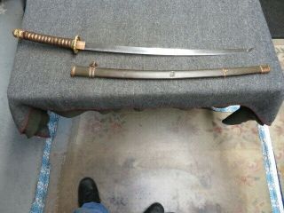 Wwii Japanese Army Officer Shin Gunto Sword - Signed Tang -