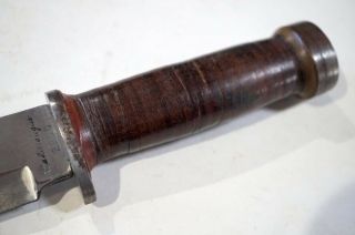 Vintage Cattaraugus 225Q WW2 Fighting Knife w/ Compass Sheath M - 1206 4