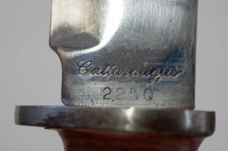 Vintage Cattaraugus 225Q WW2 Fighting Knife w/ Compass Sheath M - 1206 5