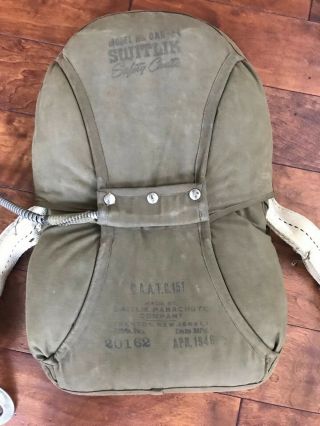 WWII WW2 1946 SWITLIK QAB A - 4 SAFETY PARACHUTE PACK CANOPY CHUTE COMPLETE 2