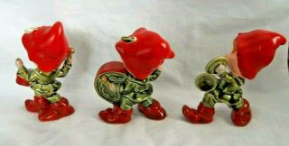 VINTAGE CHRISTMAS SET OF 3 PIXIES/ELVES PLAYING MUSICAL INSTRUMENT ' S FIGURINE ' S 3