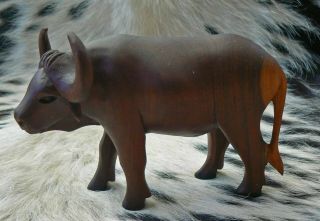 Vintage African Animal Wood Carving - Buffalo - Late 1960 