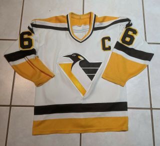 Vintage Mario Lemieux 66 Pittsburgh Penguins Ccm Jersey Youth Size L/xl
