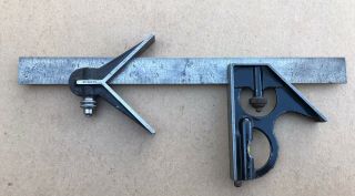 Vintage Ls Starrett Combination Square With Center Finder In
