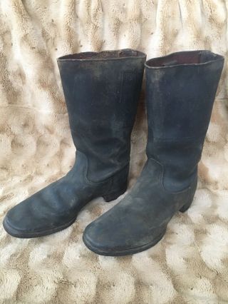 Wwii Ww2 German Field Combat Leather Nailed Boots Bring Back Estate