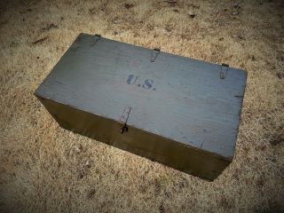 WWII US ARMY WOODEN FOOT LOCKER with TRAY - 1943 WW2 ENLISTED 2