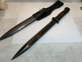 German Ww2 K98 Bayonet Matching Number/ With Scabbard And Frog