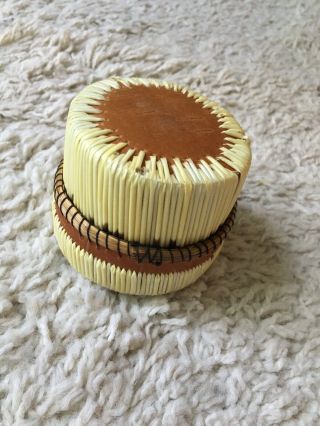 SMALL NATIVE AMERICAN SWEETGRASS Basket With Lid Fine Woven 2