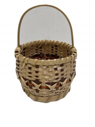 Vintage Native American Cherokee Indian Woven Handle Basket