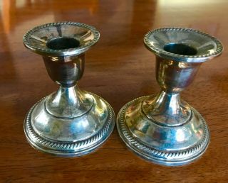 Vintage Pair Fisher Sterling Silver Weighted Candle Sticks 852