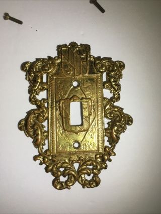 Virginia Metalcrafters Ornamental Single Brass Switchplate No.  24 - 17