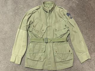 Wwii Us Airborne Paratrooper M42 Jump Jacket Field Repaired Size 36