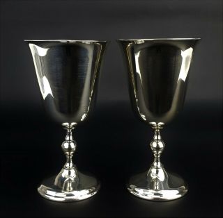 Vintage William Adams Italy Silver Plate Water Goblet Set Of 2 6¼ "