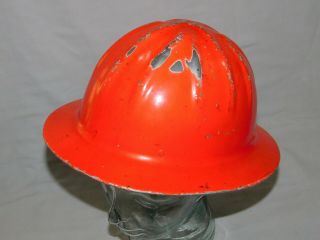Vintage Orange Mcdonald T Aluminum Hard Hat,  Mine Safety,  Logger Miner Mining