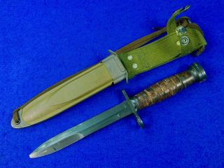 Us Ww2 Camillus Bayonet Fighting Knife W/ Scabbard