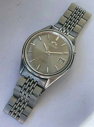 36mm Vintage Orient Swiss Automatic Stainless Steel Mens Watch W.  Date,  Cal 1743