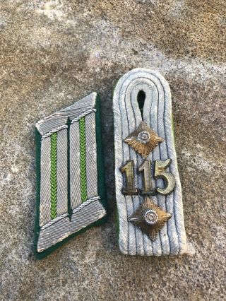 Wwii German Panzergrenadier Officer Shoulder Board And Collar Tab