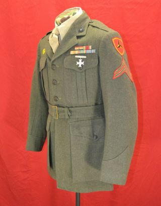 Ww 2,  Usmc Service Dress Uniform Blouse 3rd Marine Division