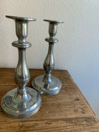 Vintage Duratale by Leonard Pewter Candle Stick Holders,  9 