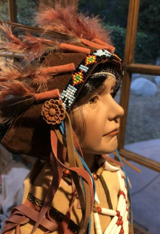 Duck House Heirloom Dolls Native American Indian Warrior Doll Figure 24 "