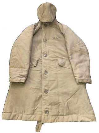 Vintage N1 Deck Jacket Parka N140 Alpaca Usn Navy Ww2 40s Size 38 War 1940s Us