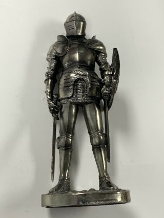 Medieval Suit Of Armor Knight Statue 7” Sword And Shield 9419