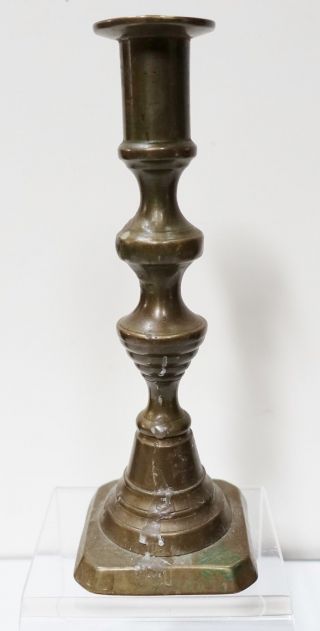 Pax - Bx Georgian Brass Push - Up Candle Holder Or Candlestick,  Old