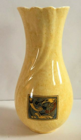 Royal Tara Irish Treasure 7 " Porcelain Vase Celtic Pattern Yellow Ireland