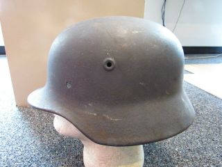 Wwii German M - 40 Helmet Shell Post War Repainted Q68 T3646 Marked Big Size
