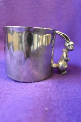 Reed & Barton Silver Plated Baby Cup With Rabbit Handle