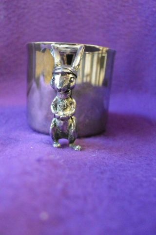 REED & BARTON Silver Plated Baby Cup with Rabbit Handle 2