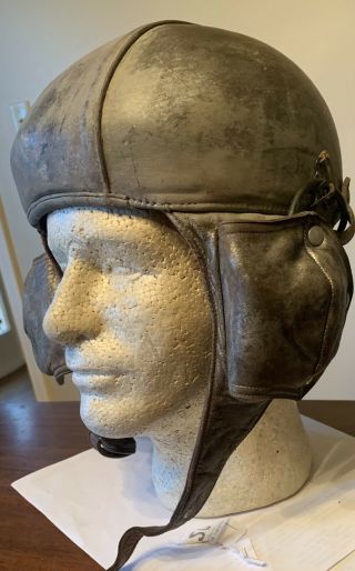 Ww2 Canadian Leather Flight Helmet With Coms