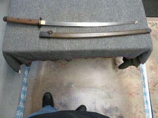 Wwii Japanese Army Nco Late War Sword - Wooden Scabbard - - High Serial
