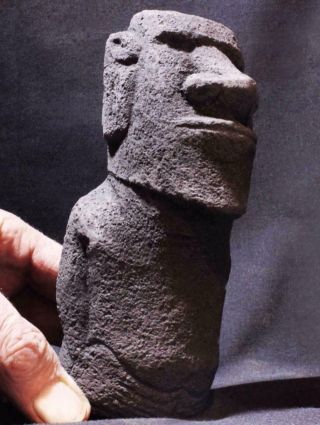 Traditional Easter Island Moai - Authentic Back Carvings - Handmade Stone Statue