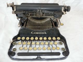Vintage Patented 1917 Corona No.  3 Folding Typewriter In Case
